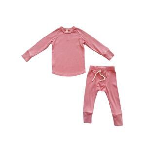 Childhoods Rib Knit Top + Bottom Set In Crepe Size 12-18m